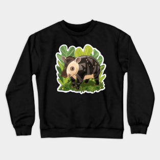 Cute Mountain Tapir Illustration - Adorable Animal Art Crewneck Sweatshirt